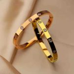 stainless steel Bangle bracelet daimond stone for girls and women - Image 2